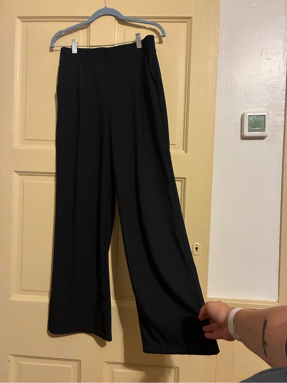 HALARA Black Wide-Leg Pull-On Pants